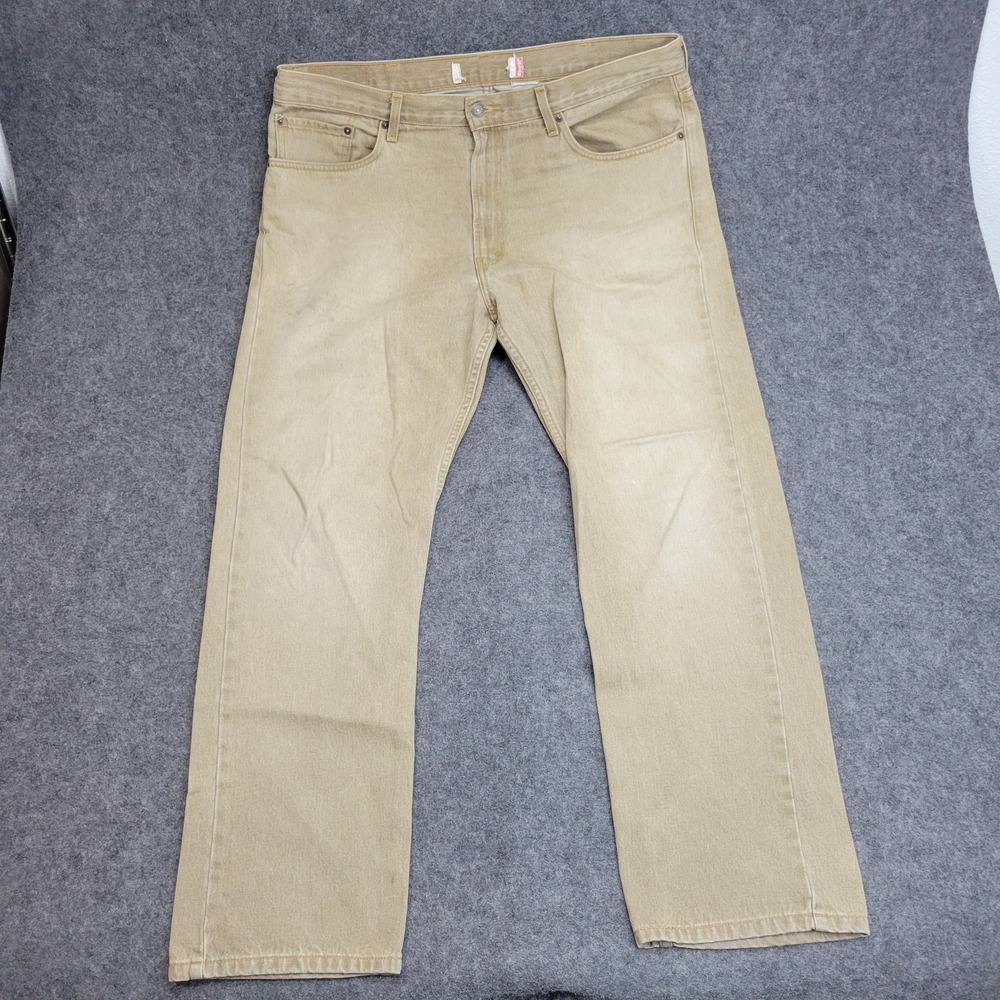 Levis 505 Jeans Mens 38X30 Tan Americana Y2K Workwear Blue Collar Everyday - Picture 2 of 12